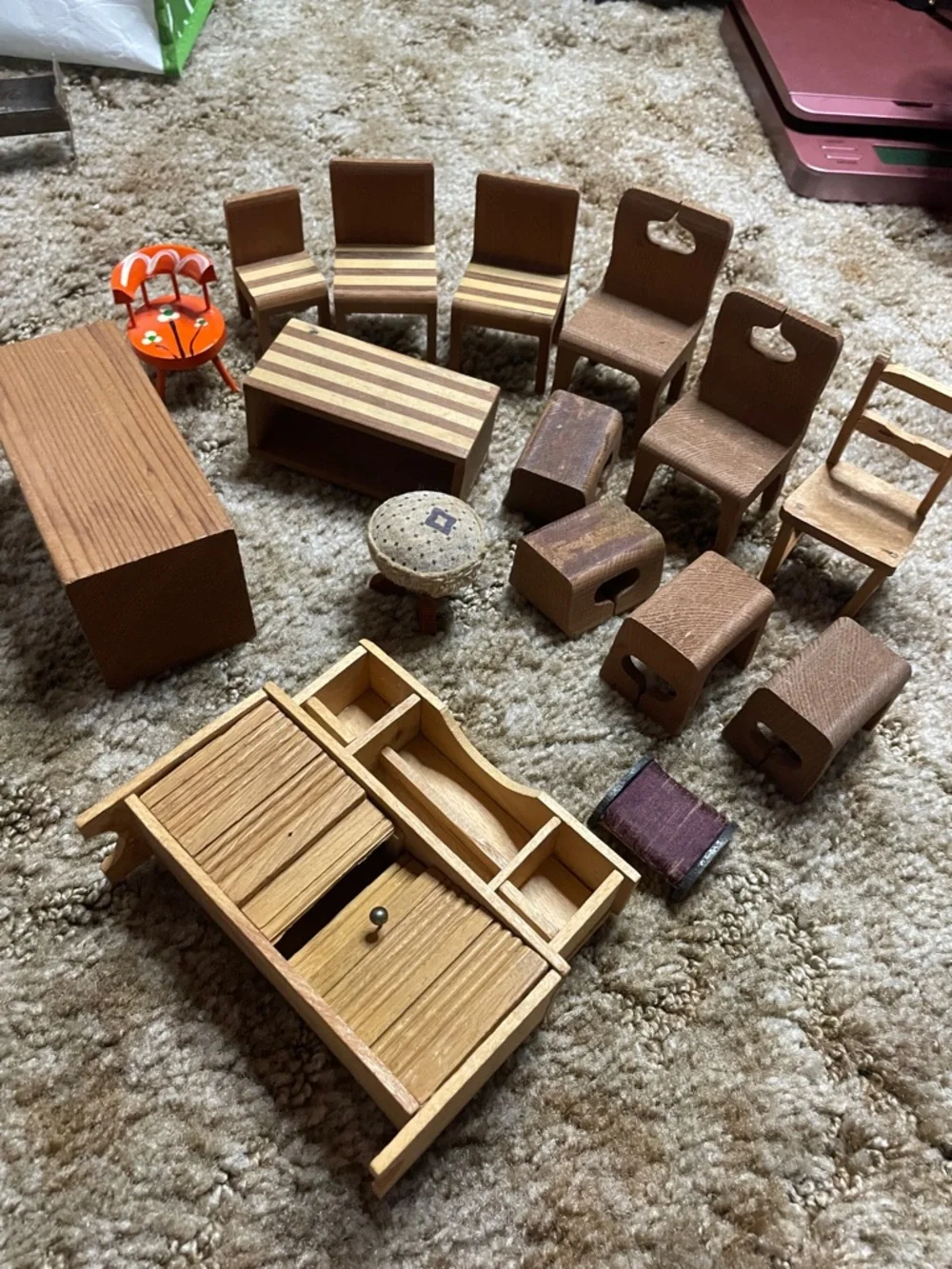 Vintage Wooden Doll House Furniture‎
